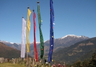 Flags facing Himalaya