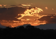 Drakensberg under sunset fire