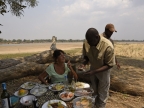 Marie at lunch near the South Luangwa River