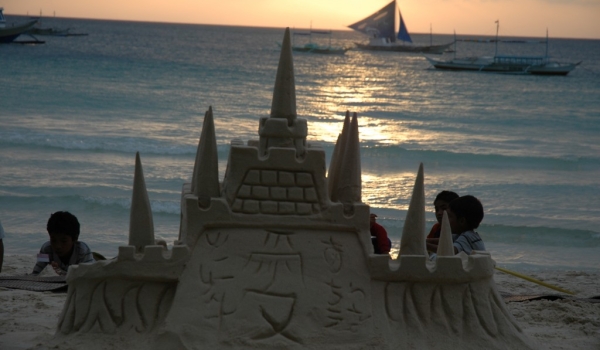 Boracay Sand castle at sunset