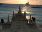 Boracay Sand castle at sunset