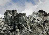 Blocks of eroded ice