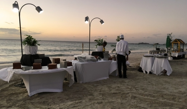 and dinner on the beach
