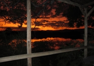 Sunrise on a peacefull South Luangwa River Lagoon