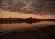 South Luangwa River and the Chindeni mountains at sunset